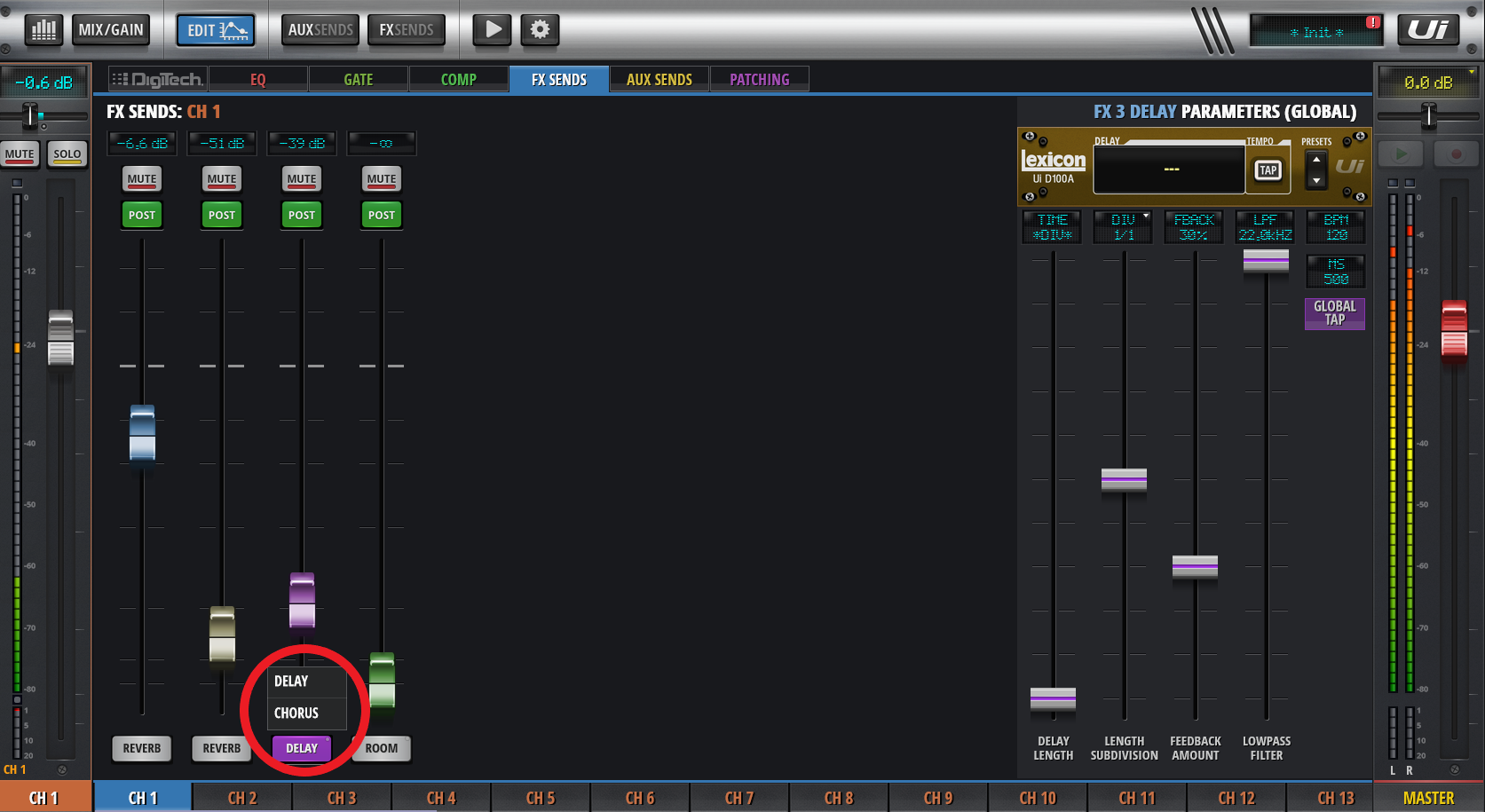 How to Change FX 3 to a Chorus On Ui24r